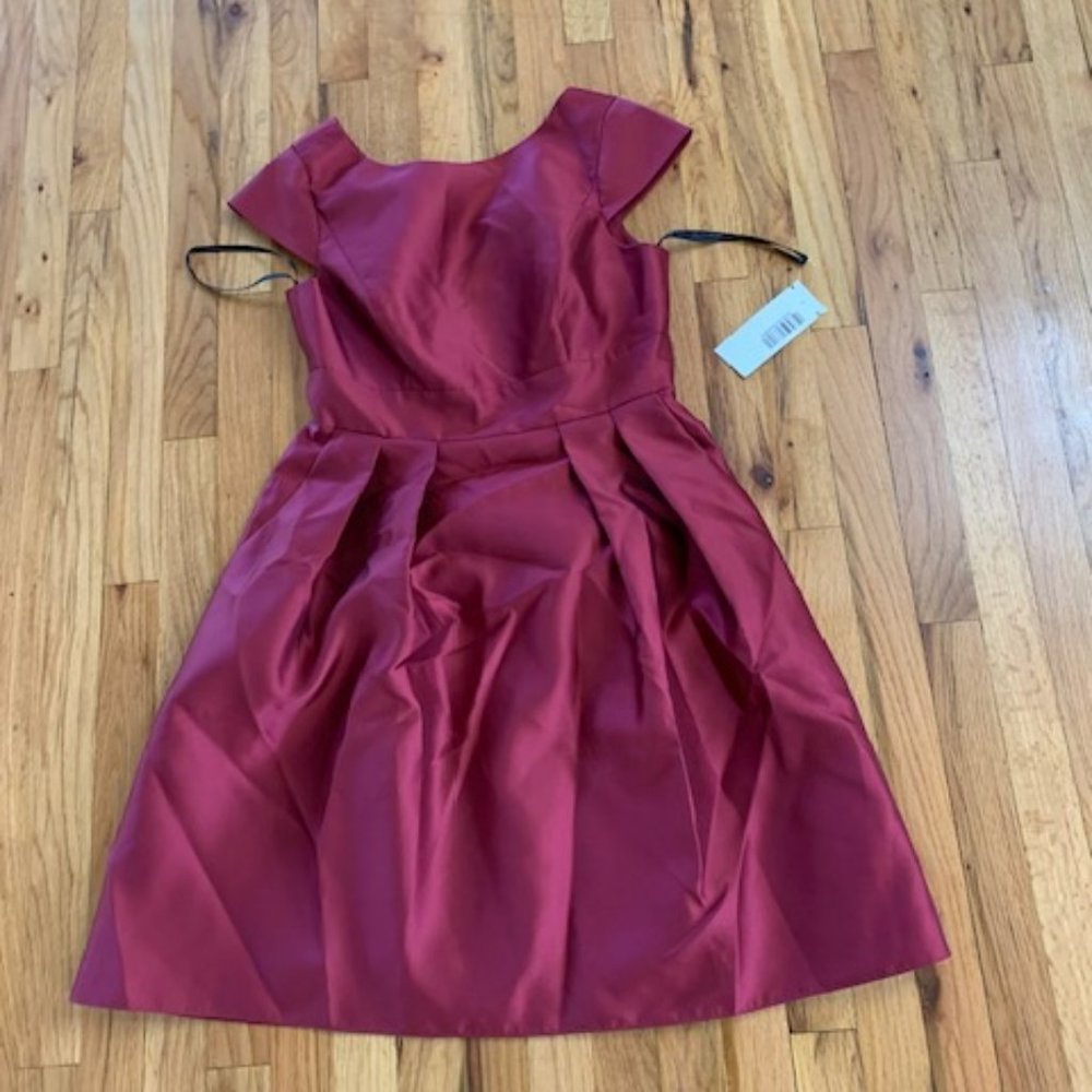 alfred sung burgundy evening dress size 12 nwt